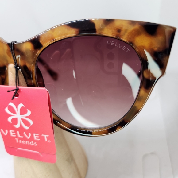 VELVET SUNGLASSES CHELSEA CHUNKY CATEYE TORTOISE SHELL BROWN LENS NEW NWT main image 7